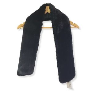 NORDSTROM Women's O/S Black Solid Stole, Faux Fur, Wrap Other NWT